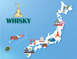 日本のウイスキー／ジン蒸留所マップ